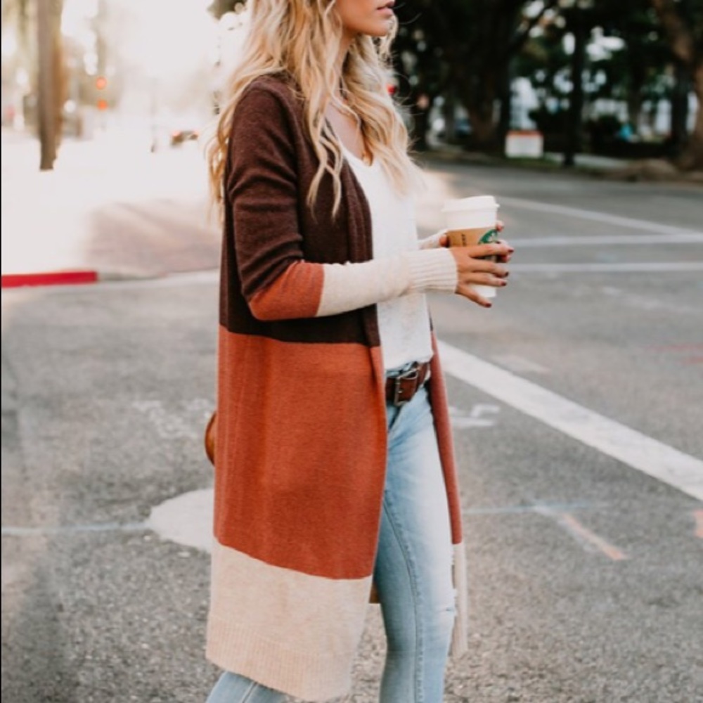 SOLD OUT!! Sweetest ColorBlock Sweater Cardigan! - Picture 5 of 6